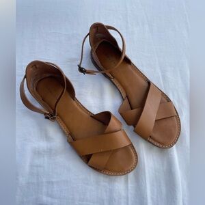 Caslon Tan Sandals with Crisscross Straps, Women’s Size 9